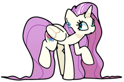 Size: 900x595 | Tagged: safe, alternate version, artist:kindakismet, oc, oc only, alicorn, pony, alicorn oc, fusion, fusion:fluttershy, fusion:rarishy, fusion:rarity, horn, simple background, solo, transparent background, wings