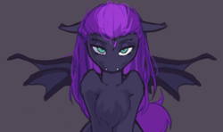 Size: 3200x1900 | Tagged: safe, artist:nova19, oc, oc only, oc:stratos, bat pony, pony, bat pony oc, bat wings, dark background, looking at you, simple background, spread wings, wings