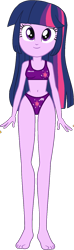 Size: 444x1510 | Tagged: safe, anonymous artist, artist:invisibleink, edit, twilight sparkle, human, equestria girls, g4, belly, belly button, bikini, breasts, clothes, cropped, cutie mark bikini, cutie mark on clothes, cutie mark swimsuit, female, looking at you, simple background, solo, swimsuit, transparent background