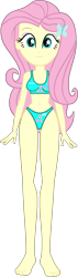 Size: 440x1543 | Tagged: safe, anonymous artist, artist:invisibleink, edit, fluttershy, human, equestria girls, g4, belly, belly button, bikini, breasts, clothes, cropped, cutie mark bikini, cutie mark on clothes, cutie mark swimsuit, female, looking at you, simple background, solo, swimsuit, transparent background