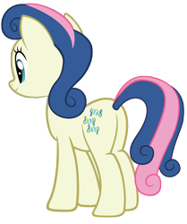 Size: 3986x4777 | Tagged: safe, alternate version, artist:fluffytuli, bon bon, sweetie drops, earth pony, pony, g4, absurd resolution, artifact, bon butt, butt, female, mare, plot, simple background, solo, transparent background, vector