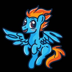 Size: 1500x1500 | Tagged: safe, artist:redpalette, oc, oc only, oc:samudash, pegasus, pony, black background, looking at you, simple background, solo, spread wings, wings