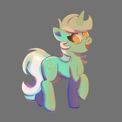 Size: 3000x3000 | Tagged: safe, artist:foxnoobb, lyra heartstrings, pony, unicorn, g4, horn, no pupils, raised hoof, smiling, solo