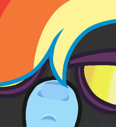 Size: 500x549 | Tagged: safe, artist:yeetmedownthestairs, rainbow dash, pegasus, pony, g4, clothes, commission, costume, female, goggles, icon, looking at you, mare, nightmare night, nightmare night costume, shadowbolt dash, shadowbolts costume, solo, ych result