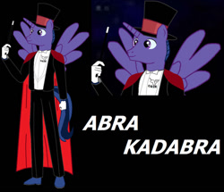 Size: 964x829 | Tagged: safe, artist:dakari-king-mykan, oc, oc only, oc:abra cadabra, alicorn, anthro, magic wand, magician outfit, my brave pony, solo