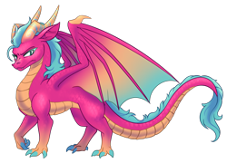 Size: 2819x2033 | Tagged: safe, artist:byefella, blaize skysong, dragon, g5, concave belly, dragoness, female, muscles, redesign, simple background, solo, transparent background