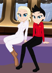 Size: 1050x1450 | Tagged: safe, artist:robertsonskywa1, human, equestria girls, g4, christine chapel, clothes, duo, duo female, equestria girls-ified, erica ortegas, female, photo, sitting, star trek, star trek: strange new worlds