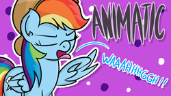 Size: 3840x2160 | Tagged: safe, artist:iamaveryrealperson, rainbow dash, pegasus, pony, mlp fim's fourteenth anniversary, g4, abstract background, clothes, colored, costume, emoji, eyes closed, female, hat, mare, ok hand sign, open mouth, standing, text, tongue out, wing hands, wings, 👌