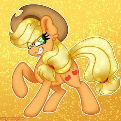 Size: 2000x2000 | Tagged: safe, artist:ladylullabystar, applejack, earth pony, pony, g4, raised hoof, solo