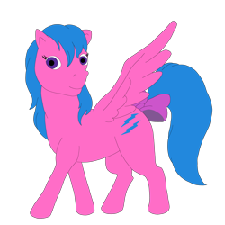 Size: 4096x4096 | Tagged: safe, firefly, pegasus, pony, g1, bow, female, mare, simple background, solo, spread wings, tail, tail bow, transparent background, wings