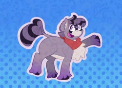 Size: 1250x900 | Tagged: safe, artist:kawaiipony_va, pony, bandana, indigo park (video game), male, ponified, rambley raccoon, solo