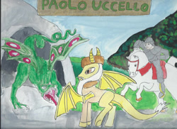 Size: 1024x745 | Tagged: safe, artist:merrittwilson, oc, oc only, pony, paolo uccello, solo, traditional art