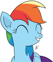 Size: 2314x2722 | Tagged: safe, artist:frownfactory, rainbow dash, pegasus, pony, g4, ^^, eyes closed, female, mare, simple background, smiling, solo, transparent background