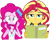 Size: 3184x2520 | Tagged: safe, edit, edited screencap, editor:mrtoonlover83, screencap, pinkie pie, sunset shimmer, human, equestria girls, g4, background removed, duo, duo female, female, looking at you, needs more jpeg, not a vector, simple background, transparent background