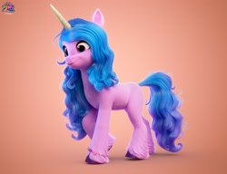 Size: 2280x1752 | Tagged: safe, artist:jonatancatalan, izzy moonbow, pony, unicorn, g5, my little pony: a new generation, official, concept art, female, horn, logo, mare, my little pony logo, my little pony: a new generation logo, solo