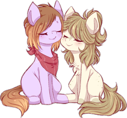 Size: 1438x1336 | Tagged: safe, artist:amiicommissions, oc, oc only, oc:sabrina, oc:tegan, earth pony, pony, female, mare, simple background, transparent background