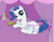 Size: 1411x1105 | Tagged: safe, artist:drasill, rarity, pony, unicorn, g4, book, diaper, diaper fetish, fetish, horn, looking at you, lying down, non-baby in diaper, plushie, smiling, smiling at you