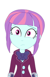 Size: 1828x2780 | Tagged: safe, artist:gmaplay, sunny flare, human, equestria girls, g4, my little pony equestria girls: friendship games, bowtie, clothes, confused, crossed arms, crystal prep academy, crystal prep academy uniform, crystal prep shadowbolts, eyebrows, eyeshadow, female, high res, makeup, pleated skirt, raised eyebrow, school uniform, shadow, simple background, skirt, smiling, smirk, solo, transparent background, vector