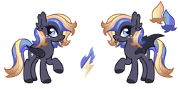 Size: 1000x500 | Tagged: safe, artist:lastunicorn666, oc, oc:ampere, bat pony, pony, female, mare, solo, tongue out