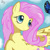 Size: 499x500 | Tagged: safe, artist:xvoomertx, fluttershy, butterfly, pegasus, pony, g4, outdoors, solo