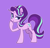 Size: 2400x2295 | Tagged: safe, artist:crimmharmony, starlight glimmer, pony, unicorn, g4, eyeshadow, female, horn, looking away, makeup, minimalist, purple background, raised hoof, simple background, smiling, solo