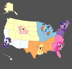 Size: 2859x2732 | Tagged: safe, artist:kmwolf, edit, applejack, fluttershy, georgia, pinkie pie, rainbow dash, rarity, twilight sparkle, alicorn, g4, alabama, alaska, arizona, arkansas, california, colorado, connecticut, cute, dashabetes, delaware, diapinkes, florida, hawaii, idaho, illinois, indiana, iowa, jackabetes, kansas, kentucky, louisiana, maine, mane six, map, maryland, massachusetts, michigan, minnesota, mississippi, missouri, montana, nebraska, nevada, new hampshire, new jersey, new mexico, new york, north carolina, north dakota, ohio, oklahoma, oregon, pennsylvania, ponies as regions, raribetes, rhode island, shyabetes, south carolina, south dakota, tennessee, texas, twiabetes, twilight sparkle (alicorn), united states, utah, vermont, virginia, washington, washington d.c., west virginia, wisconsin, wyoming