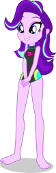 Size: 1443x4408 | Tagged: safe, alternate version, artist:dustinwatsongkx, edit, starlight glimmer, human, equestria girls, g4, my little pony equestria girls: better together, accessory swap, barefoot, clothes, clothes swap, feet, female, fluttershy's one-piece swimsuit, fluttershy's swimsuit, fluttershy's wetsuit, hatless, missing accessory, one-piece swimsuit, simple background, solo, swimsuit, swimsuit edit, swimsuit swap, transparent background, vector