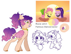 Size: 1048x796 | Tagged: safe, artist:afrayedfox, pipp petals, posey bloom, oc, pegasus, g5, my little pony: tell your tale, female, hooves, jewelry, lesbian, magical lesbian spawn, mare, necklace, next generation, no pupils, offspring, parent:pipp petals, parent:posey bloom, parents:petalbloom, ponytail, ship:petalbloom, shipping, simple background