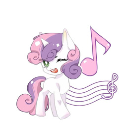 Size: 750x750 | Tagged: safe, artist:woxiangshangxuerangwoshangxue, sweetie belle, pony, unicorn, g4, horn, solo