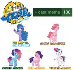 Size: 1080x1043 | Tagged: safe, artist:prixy05, izzy moonbow, misty brightdawn, pipp petals, windy, zipp storm, pegasus, pony, unicorn, g5, bracelet, cast meme, coat markings, female, friendship bracelet, grin, horn, jewelry, looking at you, mare, one eye closed, pale belly, rebirth misty, royal sisters (g5), showing teeth, siblings, simple background, sisters, smiling, smiling at you, socks (coat markings), white background, wink, winking at you