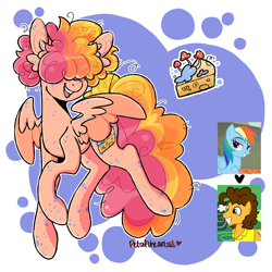 Size: 1600x1600 | Tagged: safe, artist:petaltheartist, cheese sandwich, rainbow dash, oc, oc:blue cheese, pegasus, pony, g4, male, offspring, parent:cheese sandwich, parent:rainbow dash, parents:cheesedash, stallion