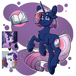 Size: 1200x1200 | Tagged: safe, artist:petaltheartist, rarity, twilight sparkle, oc, alicorn, pony, unicorn, g4, female, horn, magical lesbian spawn, mare, offspring, parent:rarity, parent:twilight sparkle, parents:rarilight, twilight sparkle (alicorn)