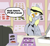 Size: 3168x2885 | Tagged: safe, artist:ponny, derpy hooves, pegasus, pony, g4, apron, box, cash register, chest fluff, clothes, colored, dialogue, donut, drawthread, female, food, hat, indoors, looking at you, mare, requested art, smiling, smiling at you, solo, speech bubble, text, wings