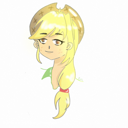 Size: 750x750 | Tagged: safe, artist:greenqingmu, applejack, human, equestria girls, g4, solo