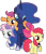 Size: 2005x2315 | Tagged: safe, apple bloom, princess luna, scootaloo, sweetie belle, alicorn, earth pony, pegasus, pony, unicorn, g4, official, .svg available, accessory theft, cutie mark crusaders, female, filly, foal, hoof shoes, horn, mare, scootaloo riding luna, simple background, svg, transparent background, vector