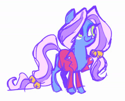 Size: 1402x1126 | Tagged: oc name needed, safe, artist:janegumball, part of a set, oc, oc only, earth pony, pony, bangs, blue coat, blue eyeshadow, clothes, colored sketch, doodle, earth pony oc, eyelashes, eyeshadow, female, female oc, green eyes, hair accessory, jacket, long mane, long tail, makeup, mane accessory, mare, mare oc, oc redesign, ponytail, ponyville ciderfest, ponyville ciderfest 2024, requested art, simple background, sketch, smiling, solo, standing, tail, tail accessory, three quarter view, tied mane, tied tail, two toned mane, two toned tail, white background