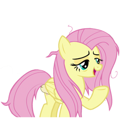 Size: 2048x2048 | Tagged: safe, artist:trrrebleee, edit, edited screencap, screencap, fluttershy, pegasus, pony, a health of information, g4, my little pony: friendship is magic, background removed, female, mare, messy mane, not a vector, simple background, solo, tired, transparent background