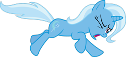 Size: 1730x790 | Tagged: safe, artist:sketchmcreations, trixie, pony, unicorn, g4, female, horn, mare, one eye closed, open mouth, running, simple background, solo, transparent background, vector