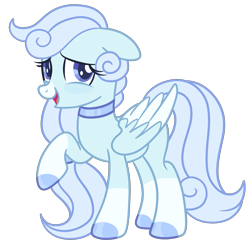 Size: 2105x2054 | Tagged: safe, oc, oc only, oc:stratus sky, pegasus, pony, base used, blue coat, blue eyes, blue hooves, blue mane, blue pupils, blue tail, choker, coat markings, colored hooves, colored pupils, colored wings, colored wingtips, eye clipping through hair, eye markings, eyelashes, facial markings, female, female oc, floppy ears, folded wings, hair tie, high res, hooves, leg markings, lidded eyes, light blue coat, light blue mane, light blue tail, long mane, long tail, looking back, mare, mare oc, open mouth, open smile, pegasus oc, ponytail, raised hoof, shiny hooves, show accurate, simple background, smiling, snip (coat marking), socks (coat markings), solo, standing on three hooves, tail, three quarter view, tied mane, transparent background, two toned wings, wings