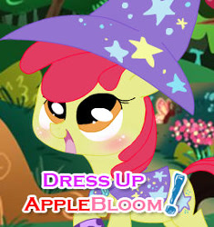 Size: 258x275 | Tagged: safe, artist:jujubacandy, apple bloom, earth pony, pony, g4, clothes, hat, outdoors, solo, trixie's hat