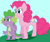 Size: 1170x992 | Tagged: safe, artist:cmara, pinkie pie, spike, dragon, earth pony, g4, female, male, outdoors