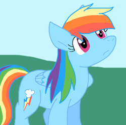 Size: 844x838 | Tagged: safe, artist:cmara, rainbow dash, pegasus, pony, g4, female, mare, outdoors, solo