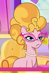 Size: 728x1080 | Tagged: safe, screencap, phyllis cloverleaf, earth pony, pony, g5, mane melody, my little pony: tell your tale, cropped, indoors, solo