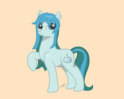 Size: 1000x800 | Tagged: safe, artist:yinmai, oc, oc only, earth pony, glaceon, pony, orange background, pokémon, ponified, raised hoof, simple background, solo