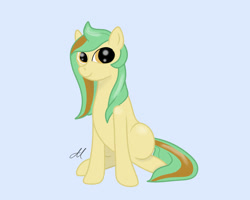 Size: 1000x800 | Tagged: safe, artist:yinmai, oc, oc only, earth pony, leafeon, pony, blue background, pokémon, ponified, simple background, solo