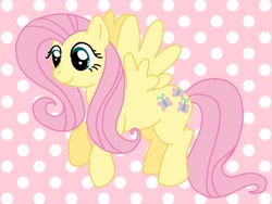 Size: 2160x1620 | Tagged: safe, artist:captainelsa, fluttershy, pegasus, pony, g4, female, polka dot background, solo