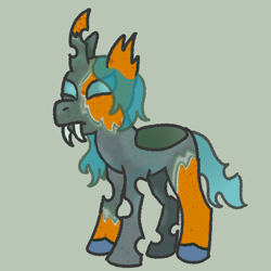 Size: 1042x1043 | Tagged: safe, artist:zoeyhorse, oc, oc only, oc:mold pie, changeling, g4, changeling oc, female, green background, mold, simple background, solo