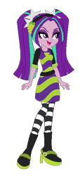 Size: 278x609 | Tagged: safe, artist:selenaede, artist:user15432, aria blaze, human, equestria girls, g4, base used, boots, clothes, crossover, diana kaarina, dress, green dress, headband, jewelry, necklace, open mouth, open smile, purple dress, shoes, simple background, smiling, socks, solo, sour grapes, stockings, strawberry shortcake, strawberry shortcake's berry bitty adventures, thigh highs, transparent background, voice actor joke