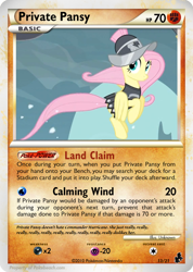 Size: 420x590 | Tagged: safe, artist:dmon2, edit, edited screencap, screencap, fluttershy, private pansy, pegasus, pony, g4, hearth's warming eve (episode), my little pony: friendship is magic, pokémon card, solo