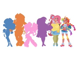 Size: 1080x870 | Tagged: safe, artist:musidorette, applejack, fluttershy, pinkie pie, rainbow dash, rarity, twilight sparkle, human, g4, humanized, mane six, simple background, white background